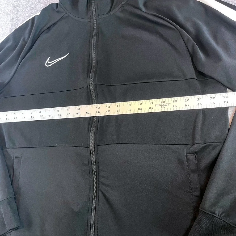 Nike Mens Dri-FIT Track Jacket Black Gorpcore Sporty XL Full Zip Swoosh Striped